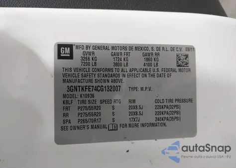 2012 Chevrolet Avalanche 1500 Lt1 из США, поврежденный, VIN 3GNTKFE74CG132007